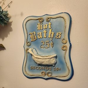 Vintage "Hot Baths 25" wall art